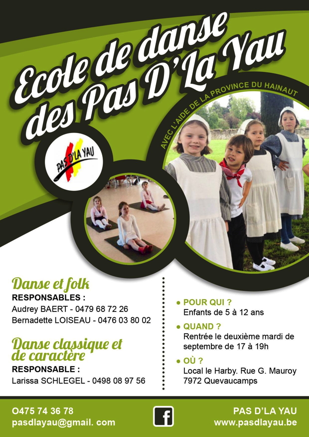 Affiche. Quevaucamps. Ecole de danse des Pas D|La Yau. Larissa Schlegel. 2018-09-11